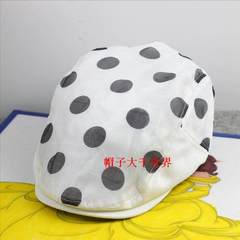 The new spring and summer 2016 lovely ladies hat large black and white point breathable Yuying genuine female Beret peaked cap Adjustable