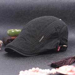 A casual cotton beret hat embroidery hat retro forward peaked cap summer sun visor British male Adjustable