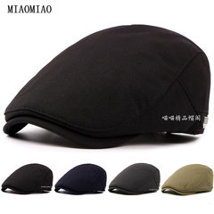 A new spring tide male middle-aged lady retro pure black beret duck tongue fashion forward Adjustable