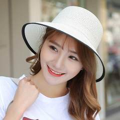 Sun visor, sun hat, children, summer beach tour, straw hat, big basin hat, fisherman's cap, bow tie can be folded S (54-56cm)