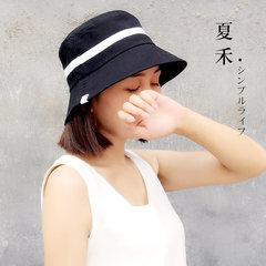 Simple fisherman hat summer sunshade cap hat basin female small street tide temperament Japanese ladies wind hat all-match leisure M (56-58cm)