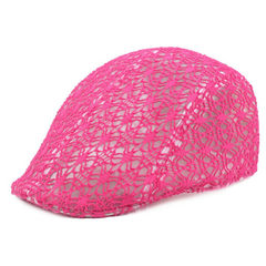 The new summer hat Hat Beret Korean fashion lace mesh breathable mesh cap visor forward peaked cap Adjustable