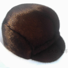 Mink hat man hat mink mink fur imports peaked cap cap cap old male mink S (54-56cm)