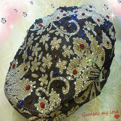 South Korea s personality retro lace diamond high-end elegant lady summer fashion hat cap forward peaked cap Adjustable
