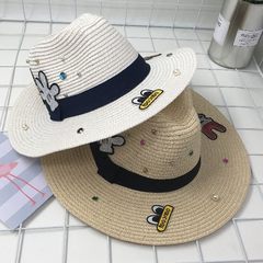 The summer sun hat sun hat straw hat female children map a wide brimmed hat tide beach hat Panama Resort M (56-58cm)