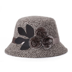 2017 autumn and winter in the elderly ladies hats felt TRILBY Fashion Cap Hat Lady mother Mrs. M (56-58cm)