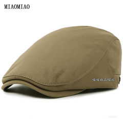 A new spring tide male middle-aged lady retro pure black beret duck tongue fashion forward Adjustable Khaki is green