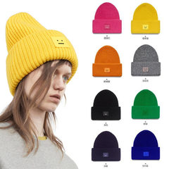 HangYu original stars love smile warm winter fashion wool hat, knitted hat cap Korean thickened ear Adjustable