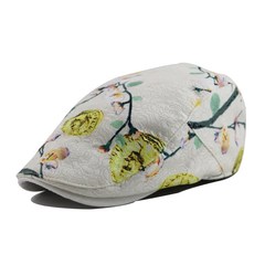 Yunnan Folk Style Embroidered Satin Yang Liping personality love peony duck tongue Hat Beret embroidered lady Adjustable