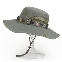 Sun hat, outdoor men and women, summer sun hat, Korean style fishing cap, big eaves climbing sun hat, fisherman's cap, man Adjustable Pea green