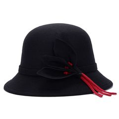 Cap sweet and lovely cap spring and autumn hat female Korean version of 100 fishermen hat red student hat bowknot basin M (56-58cm) rose-black