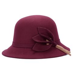 Cap sweet and lovely hat spring and autumn hat female Korean version of 100 fishermen hat red student hat bowknot basin M (56-58cm) rose - wine red