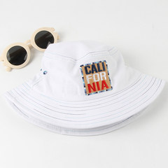 South Korea harajuku bf street style casual fisherman`s cap Korean version of simple embroidery male and female students sun protection cap adjustable white CALI