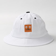 South Korea harajuku bf street style lovers casual fishermen hat han version of simple embroidery men and women students sun protection cap adjustable white square smiling face