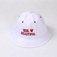 South Korea harajuku bf street style lovers casual fishermen hat han version of simple embroidery men and women students sun protection cap adjustable white 1856