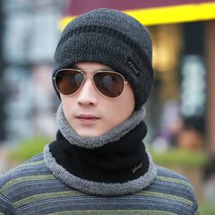Korean Sydney with rabbit hair ball wool knitted hat children winter ear warm hat black turtleneck cap tide Adjustable