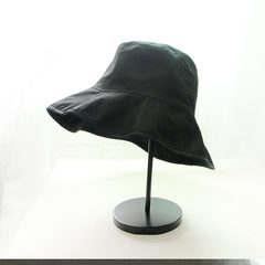 Japanese big Hat Beanie female cotton spring summer sun shading hat male simple leisure folding basin cap M (56-58cm)