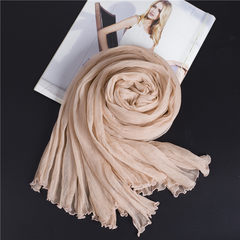 South Korea counter genuine 100% elegant female long spring silkworm silk scarf shawl all-match crushed summer nude color