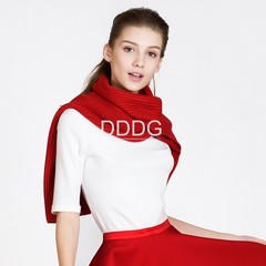 Fashion brand Devil Beauty female winter long thick collar scarf knitting wool color genuine