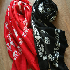 Outside the single pure wool shawl collar ladies stamp thin skull scarf shawl and scattered to red black