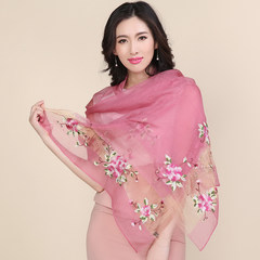 2017 summer new wool scarf shawl embroidered sunscreen dual-purpose female long silk scarves silk scarf