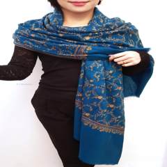 Silk Yan ~ Kashmir high-end handmade embroidery boutique Blue Mountain cashmere scarf shawl PASHMINA