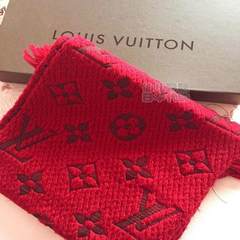 Japanese buyer * French LV Louis Weedon Logomania wool scarf ruby M72432