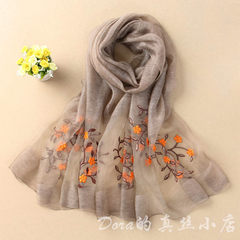 The European single silk wool scarf silk scarf shawl lace embroidery boutique all-match foreign trade shipping