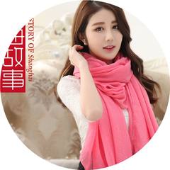 Shanghai hot spring and autumn story decoration all-match pure silk scarf lady Korean long winter with cotton