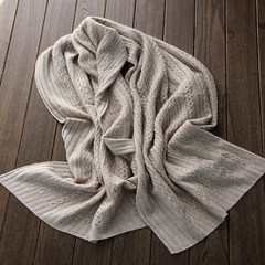 Italy high-end heavy knitting, Hank relief, milk tea, pure cashmere, large shawls, blankets, large scarves