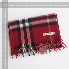 2015 purchasing genuine [BURBERRY] new large Plaid Cashmere Scarf Red Spot