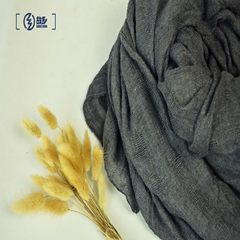 【故乡-草原礼物】男女通用纯色深灰棉麻围巾披肩情侣款温暖来袭
