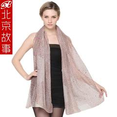 北京故事织布人专柜正品  冬季新款 女士真丝羊毛围巾 长款丝巾