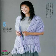 Crochet hook, wool line, rectangular shawl, scarf, two hand woven wool, Korean scarf, shawl