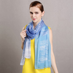 Summer gradient color silk scarf female long CHIFFON SILK SCARF SHAWL SCARF dual-purpose anti Sai beach towel