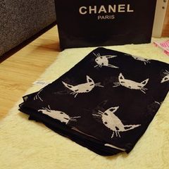 Export Gucci Womens super cute kitten cotton shawl scarf scarf Dakuan rectangular spring and autumn and winter