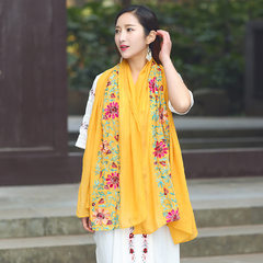 The new silk embroidery female silk scarf in spring and summer sun tourism explosion of a decorative art on behalf of Taobao