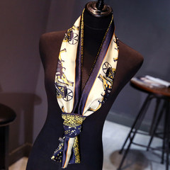 The spring and autumn new printing long all-match retro small square scarf scarf scarf double Korean female summer lady