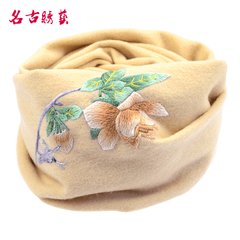 Ancient embroidery handmade embroidery winter 2016 double-sided embroidery embroidered cashmere scarf Gardenia