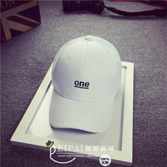 The new leisure sports baseball cap brim peaked cap bending simple Monogram white black Adjustable O- white