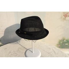Round hat women for round face summer sun hat hat summer British Korean fashion personality all-match tidal ventilation Adjustable Black trim with outer trim