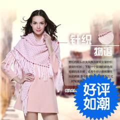 Hot hand fringed Europe triangle wool knitted scarf bag warm dual-purpose post around