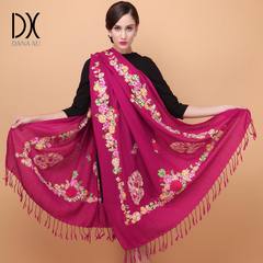 Danaxu spring and autumn embroidery, national wind, super wool scarf, shawl, red, medium and old ladies shawls