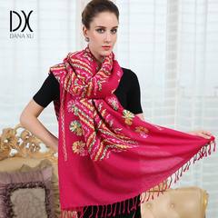 Danaxu flower embroidery shawl old folk style mother long spring Wool Scarf Shawl super lady
