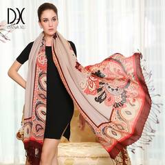 Folk style long shawl wool scarf shawl and pure female super middle-aged office air conditioning dual-use shawl