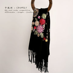 COSHILY Australian wool, handmade embroidery, ladies scarf, autumn and winter new shawls