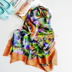 [colorful silk] spring and autumn high grade silk satin scarves, exquisite double deck, long scarf, decorate big shawl female