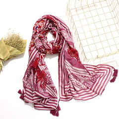 New winter cotton red folk style tourist seaside resort sun Scarf Shawl long scarf female beach towel