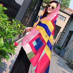 New female folk style retro Scarf Shawl cotton super long silk printing warm Korean Students