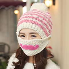 New wool hat knitting cap with cone-shaped acrylic in Korean version with children`s winter cycling cap Max XL (60cm above) milky white